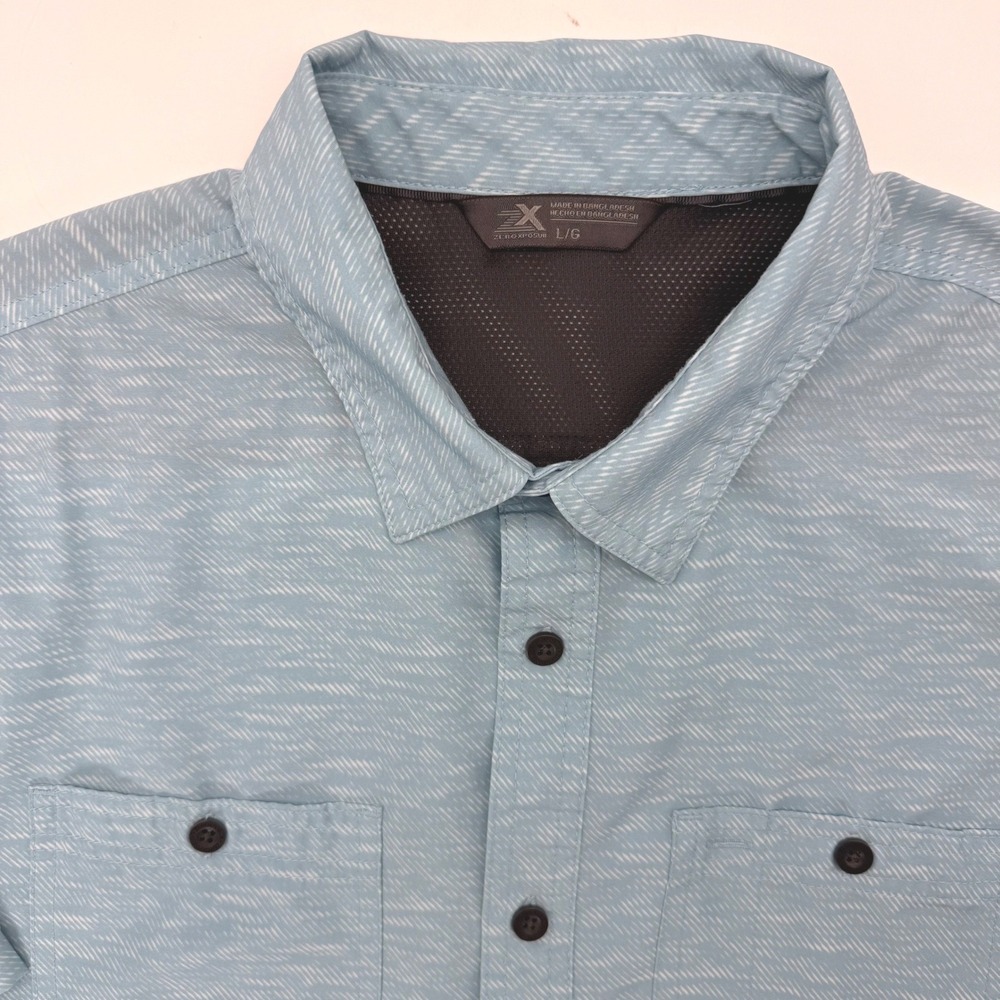 ZeroXposur Shirt Mens L Blue Glacier Trent Y86230 Short Sleeve Outdoor Hiking